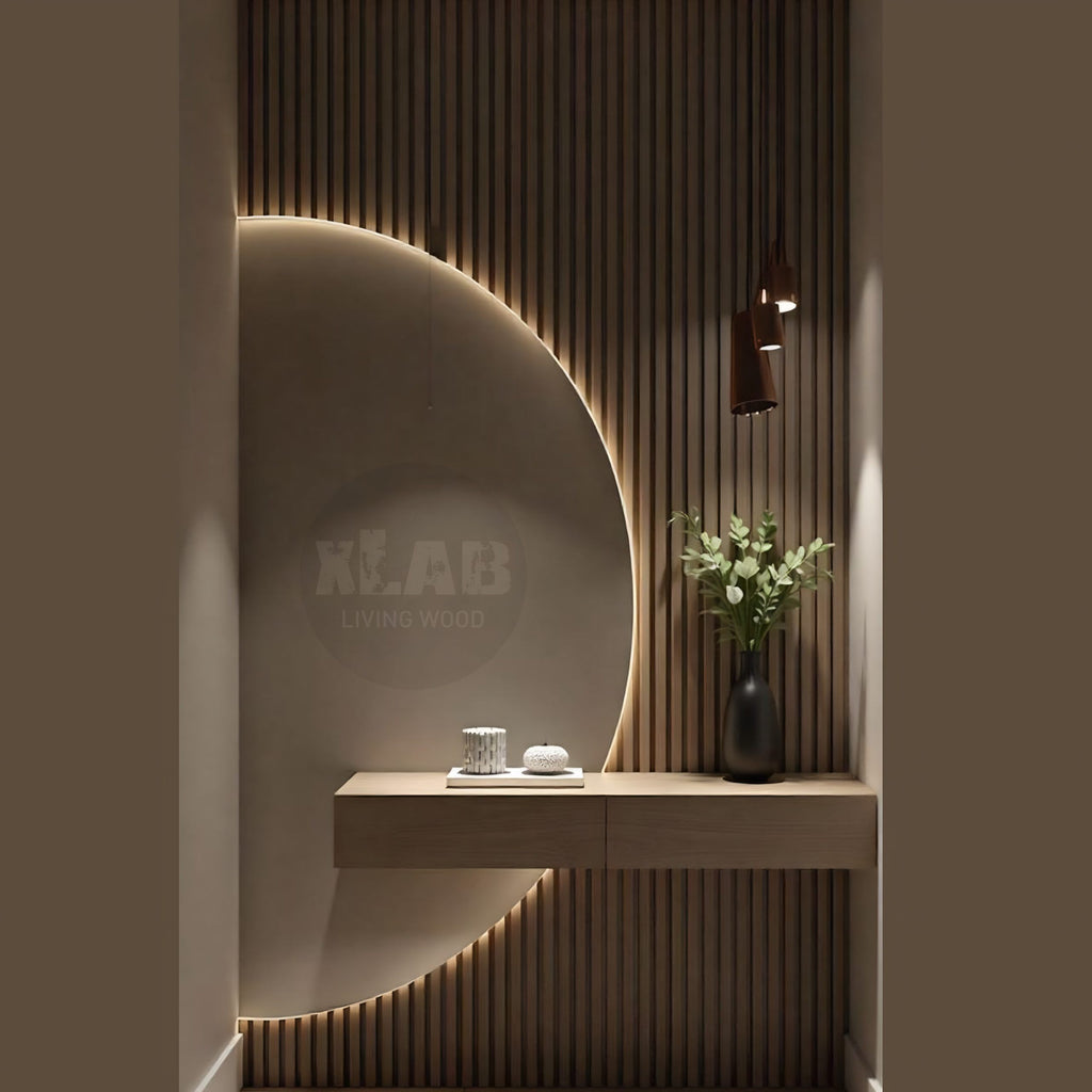 D-Shaped LED Backlit Wall Mirror