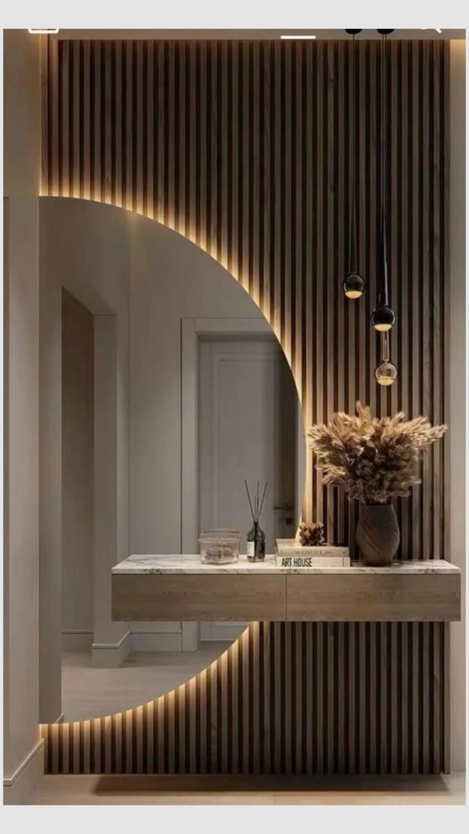 D-Shaped LED Backlit Wall Mirror