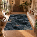 Charcoal Panther Abstract Texture printed area rug