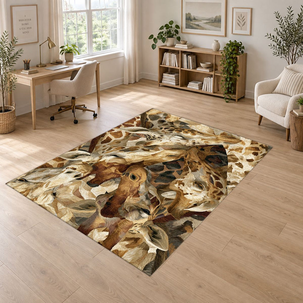 Giraffe Pattern Collage printed area rug