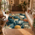 Space Cats and Planets printed area rug