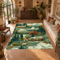 Camping Van Mountain Adventure printed area rug