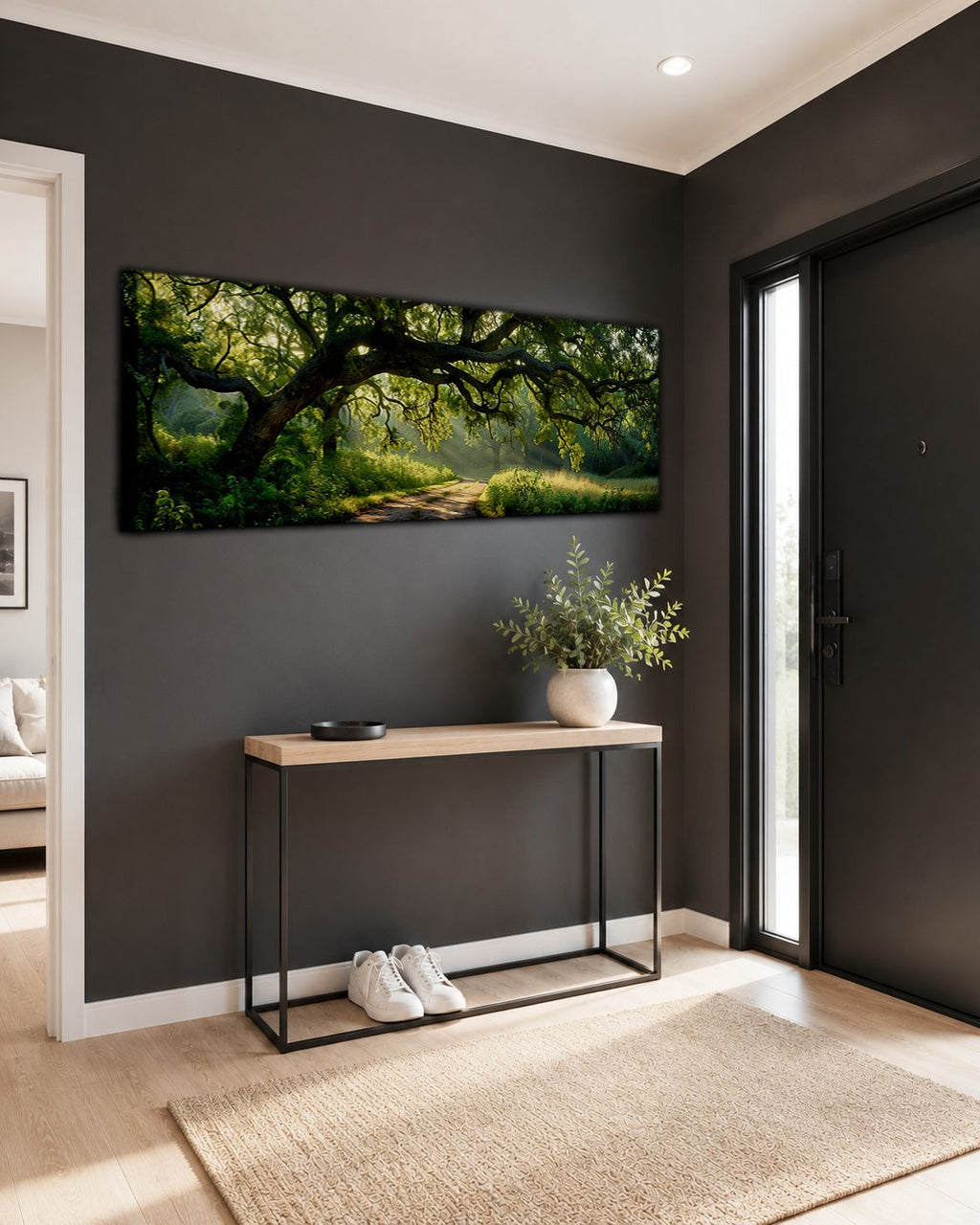 Ancient Oak Tree Country Path canvas wall art, unframed canvas