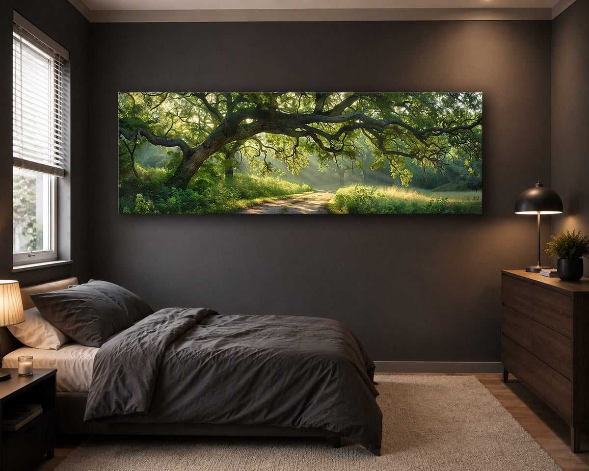 Ancient Oak Tree Country Path canvas wall art, unframed canvas