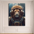 Astronaut Lion with Headphones canvas wall art, unframed canvas