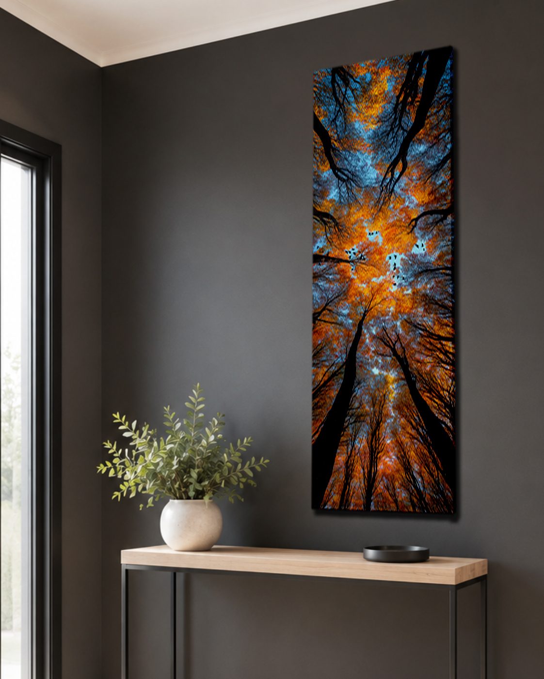 Autumn Forest Canopy from Below canvas wall art, unframed canvas