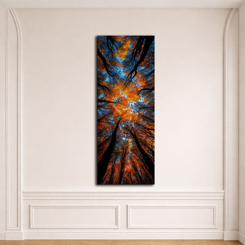 Autumn Forest Canopy from Below canvas wall art, unframed canvas