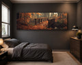 Autumn Forest Wooden Bridge canvas wall art, unframed canvas