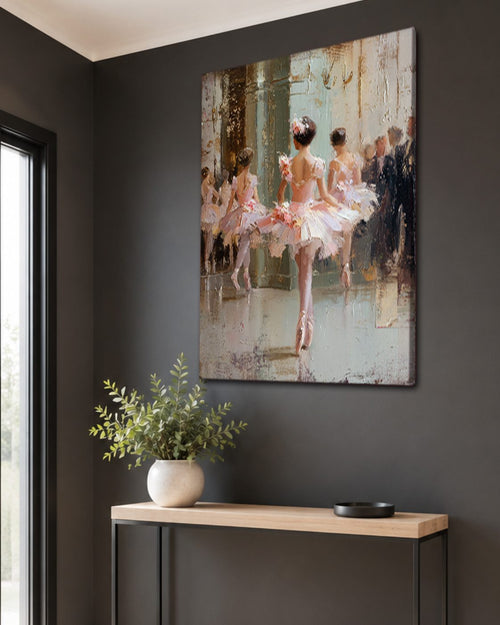 Ballerinas in Pink Tutus canvas wall art, unframed canvas