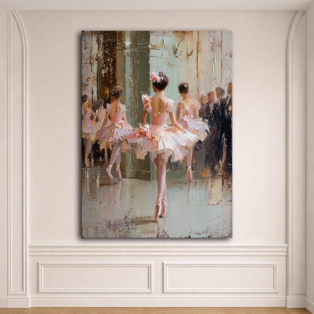 Ballerinas in Pink Tutus canvas wall art, unframed canvas
