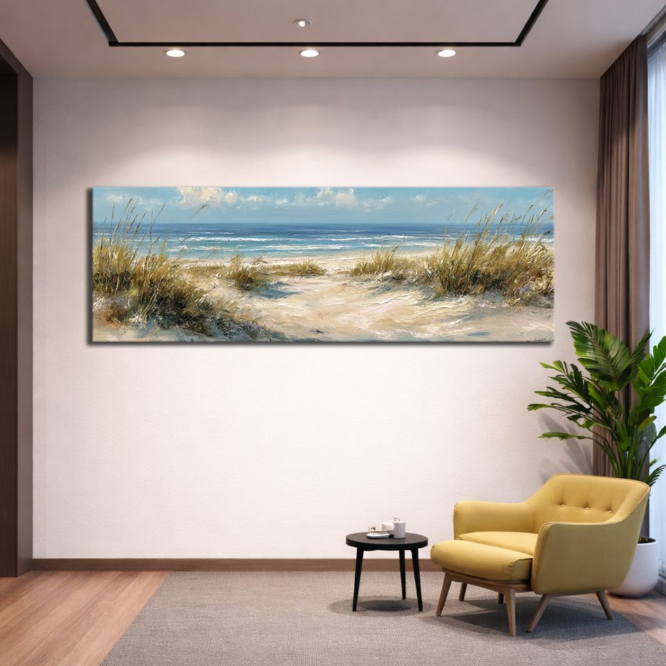 Beach Dunes and Ocean canvas wall art, unframed canvas