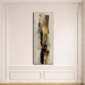 Beige Gold and Black Brushstroke Abstract canvas wall art, unframed canvas
