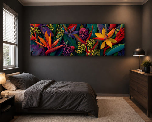 Bird of Paradise Tropical Flowers canvas wall art, unframed canvas
