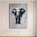 Black and White Elephant Sketch canvas wall art, unframed canvas