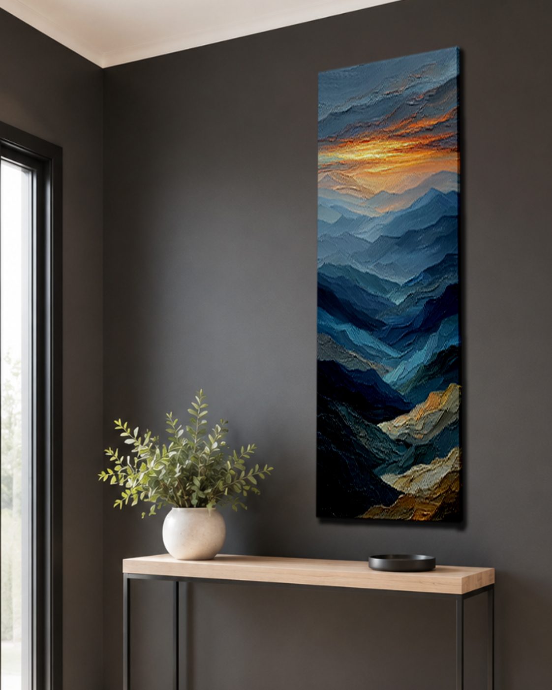 Blue Mountain Layers at Sunset canvas wall art, unframed canvas
