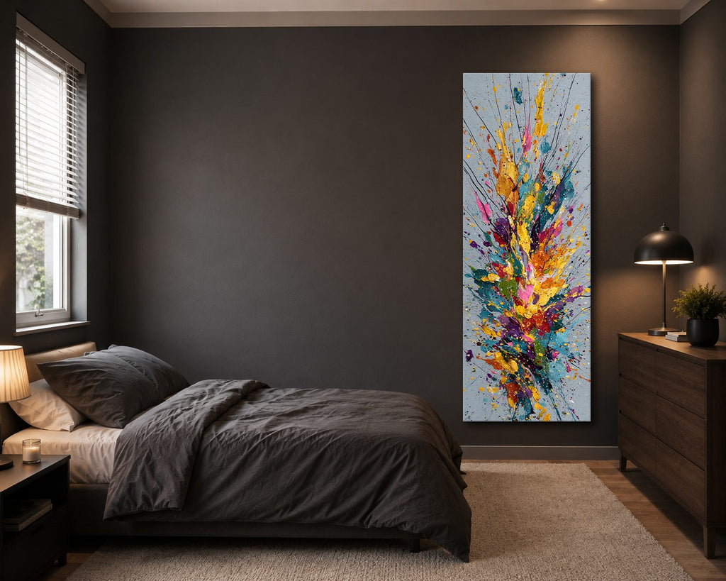 Colorful Paint Splash Abstract canvas wall art, unframed canvas