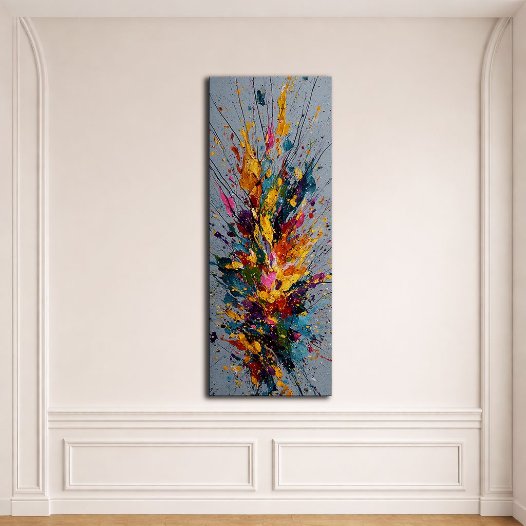 Colorful Paint Splash Abstract canvas wall art, unframed canvas