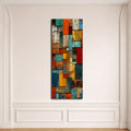 Colorful Patchwork Mosaic Abstract canvas wall art, unframed canvas