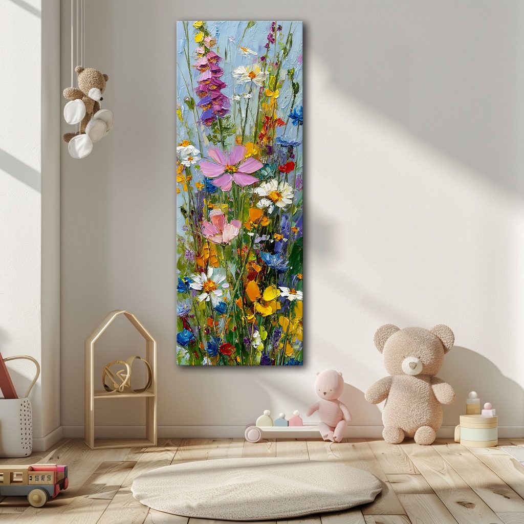 Colorful Wildflower Bouquet canvas wall art, unframed canvas