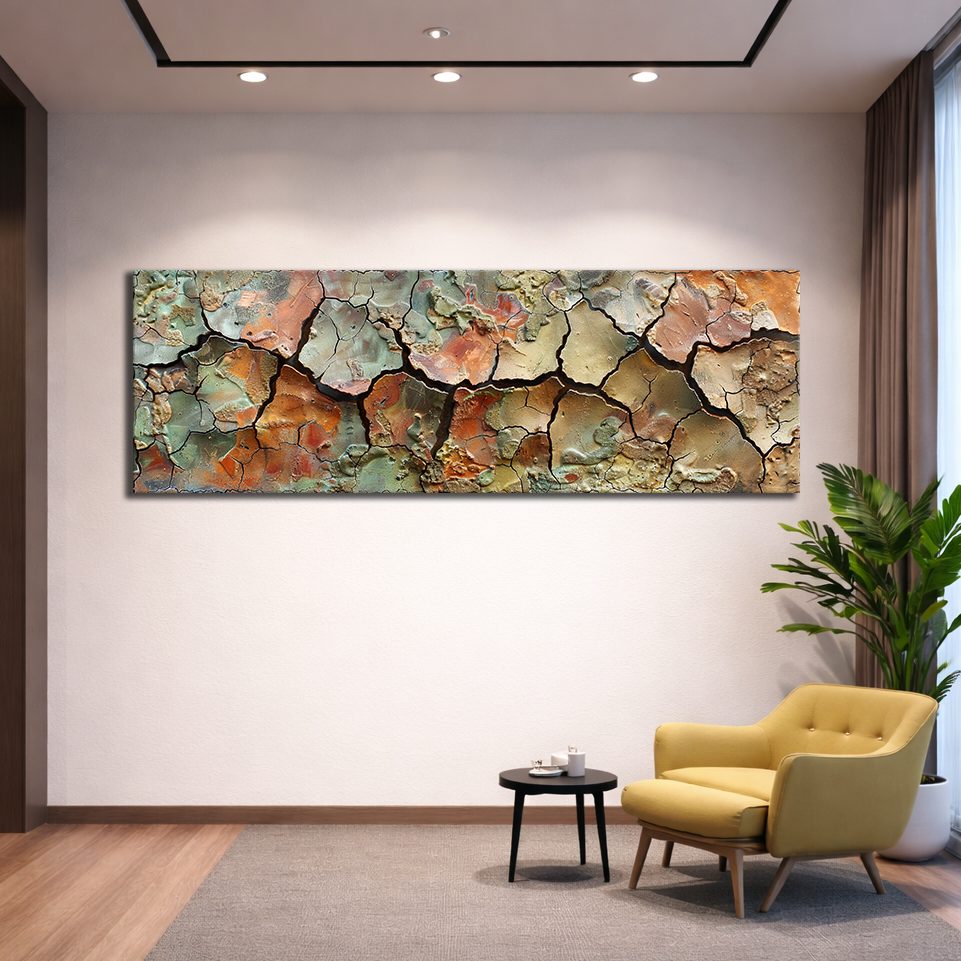 Cracked Earth Texture Abstract canvas wall art, unframed canvas