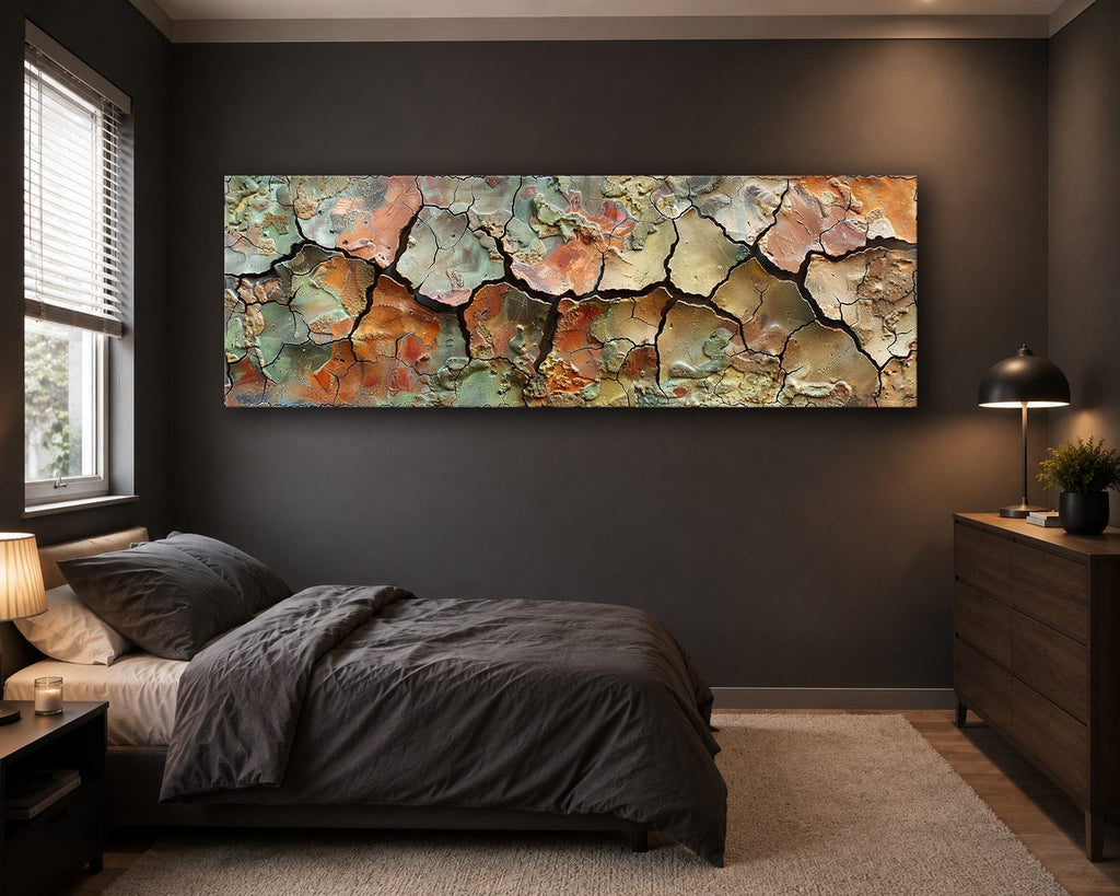 Cracked Earth Texture Abstract canvas wall art, unframed canvas