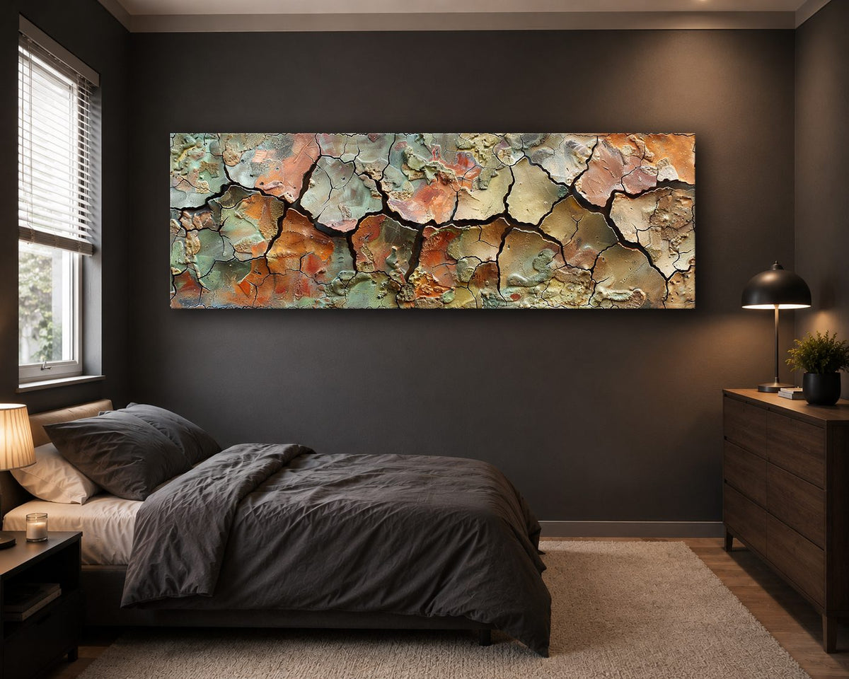 Cracked Earth Texture Abstract canvas wall art, unframed canvas