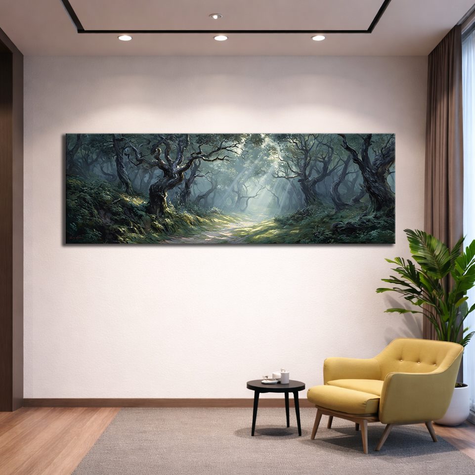 Enchanted Old Oak Forest canvas wall art, unframed canvas