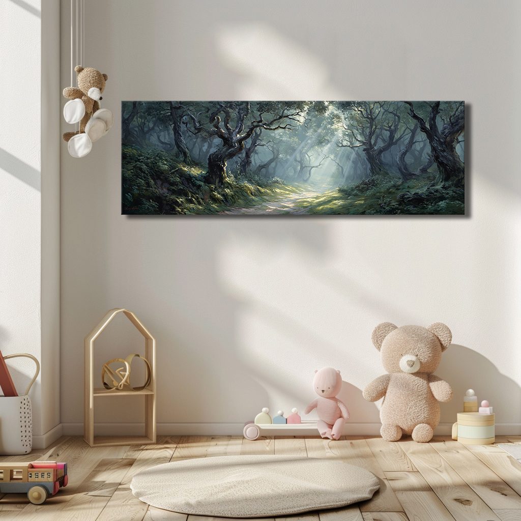 Enchanted Old Oak Forest canvas wall art, unframed canvas