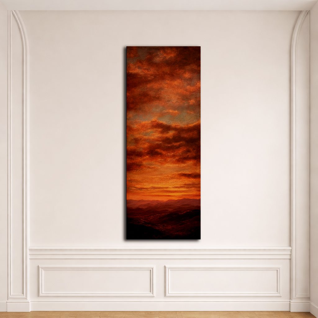 Fiery Orange Sky Clouds canvas wall art, unframed canvas