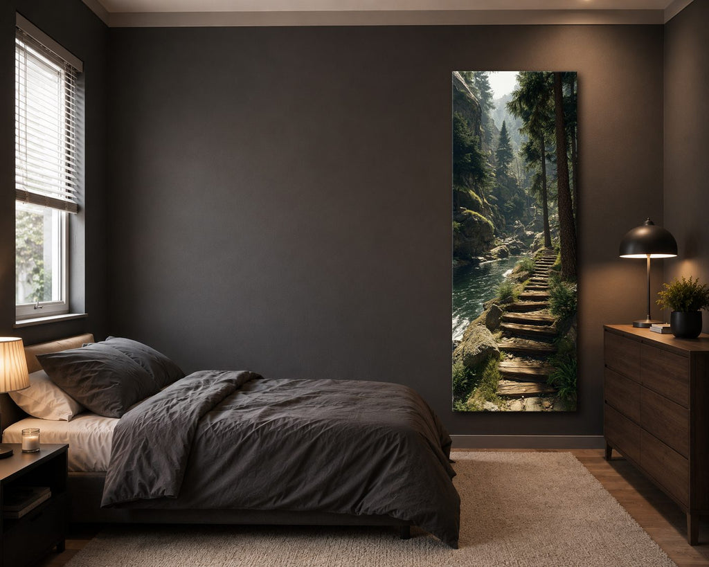 Forest Stone Stairway canvas wall art, unframed canvas