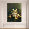 Frog with a Drink canvas wall art, unframed canvas