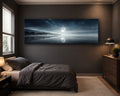 Full Moon over Misty Lake canvas wall art, unframed canvas