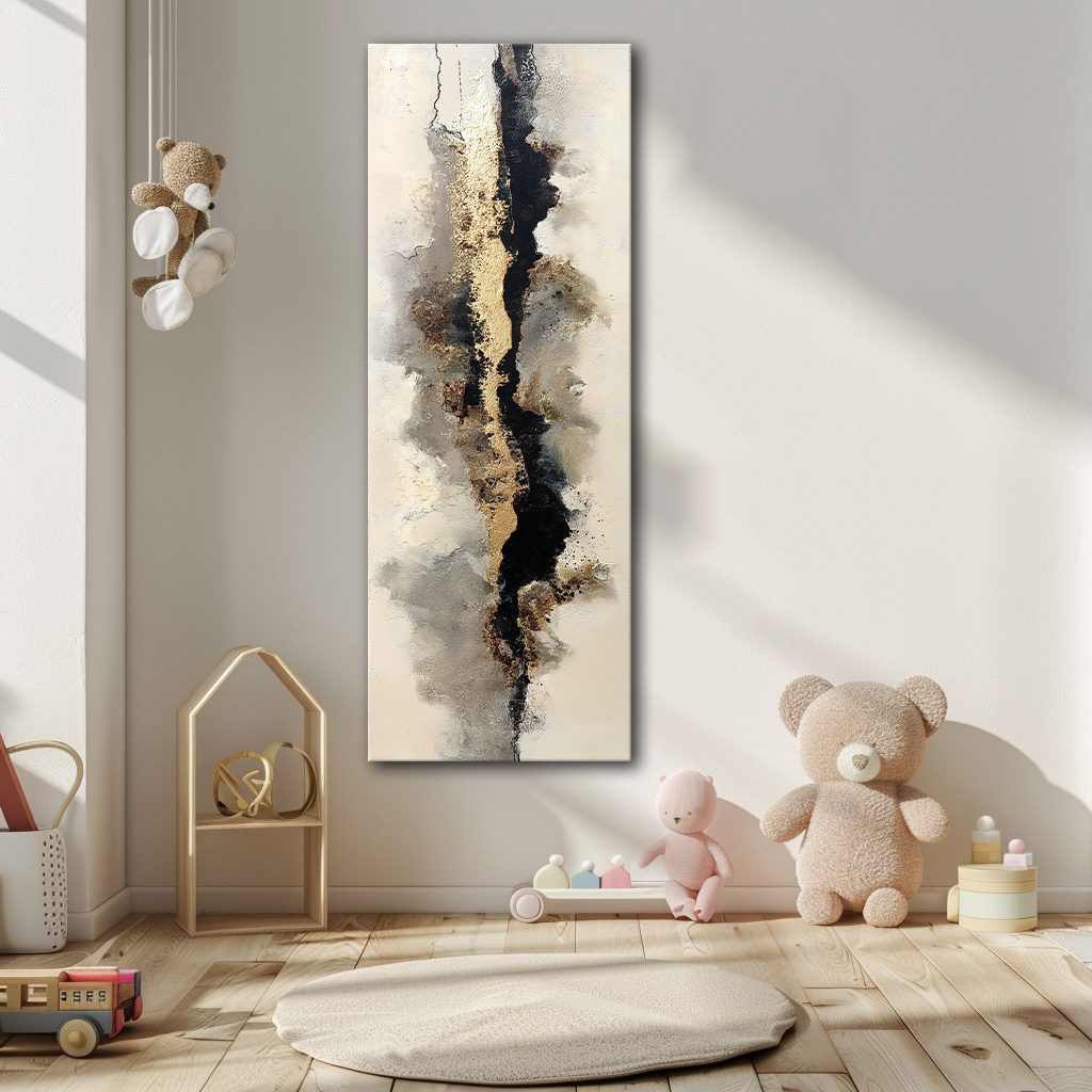 Gold and Black Neutral Abstract canvas wall art, unframed canvas