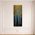 Golden Aspen Birch Trees canvas wall art, unframed canvas