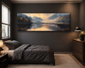 Golden Mountain Lake Morning canvas wall art, unframed canvas