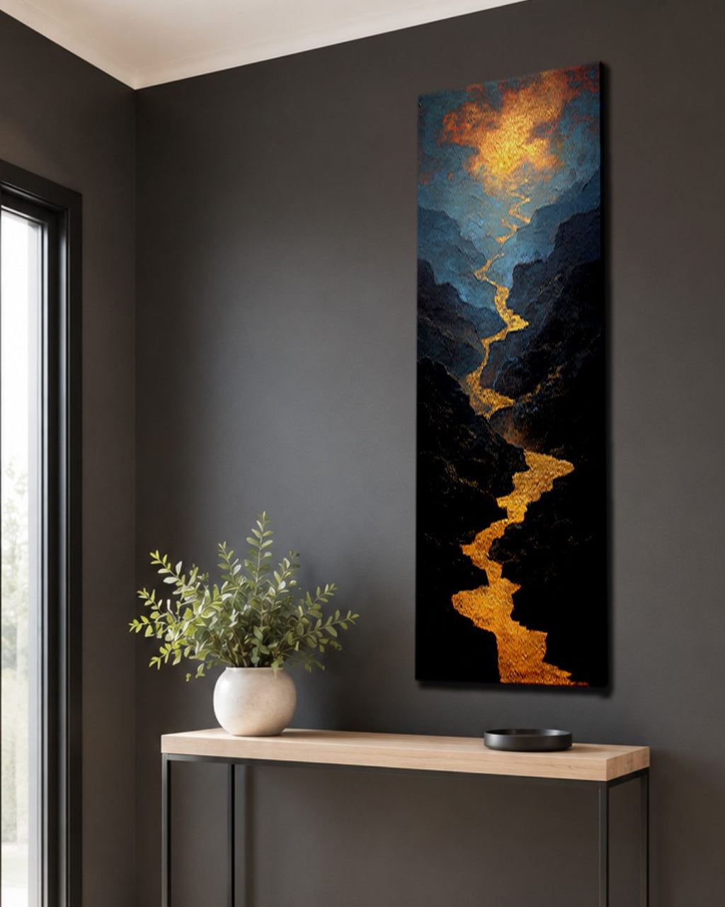 Golden River Canyon Landscape canvas wall art, unframed canvas