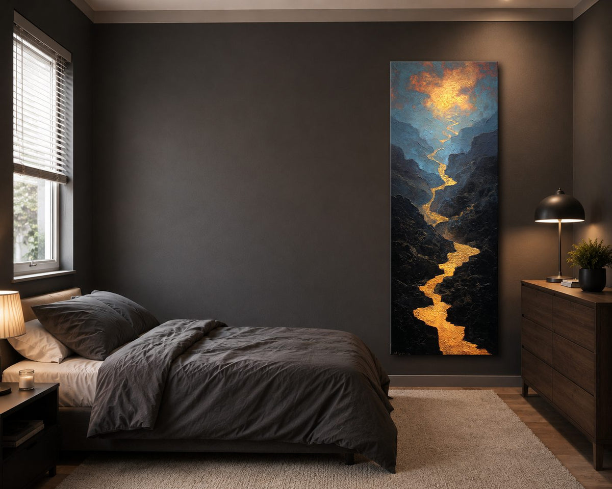 Golden River Canyon Landscape canvas wall art, unframed canvas