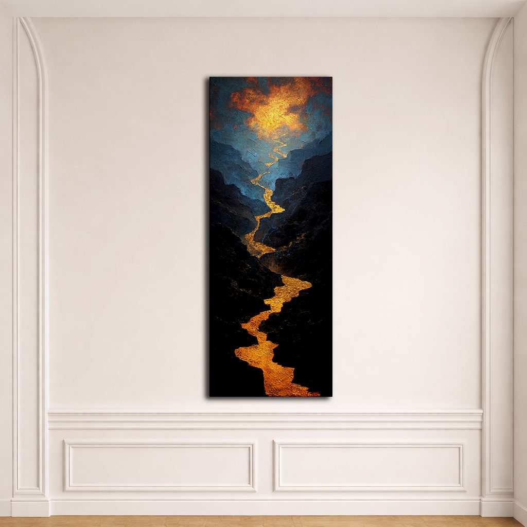 Golden River Canyon Landscape canvas wall art, unframed canvas