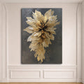 Golden Textured Flower Bloom canvas wall art, unframed canvas