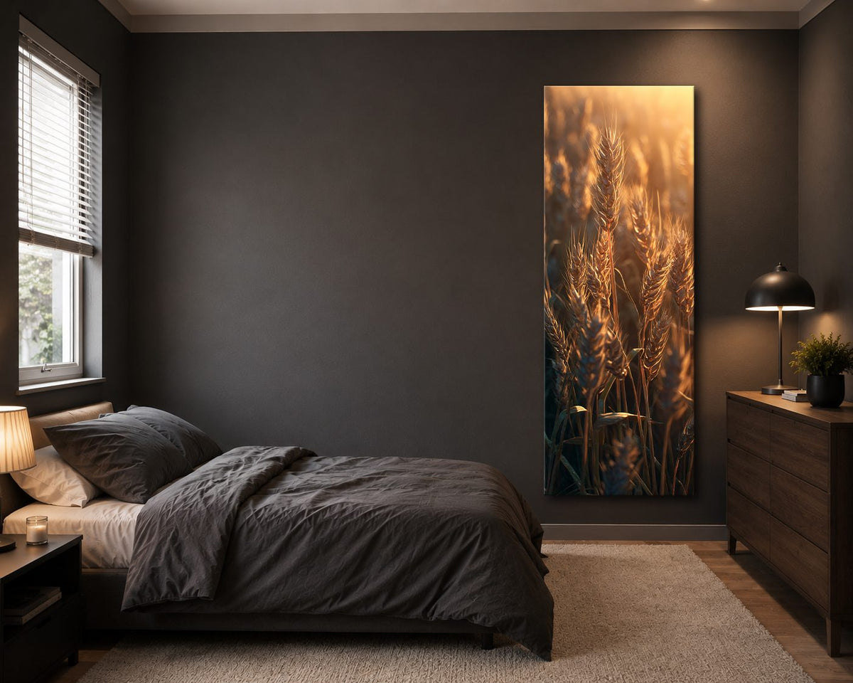 Golden Wheat at Sunset canvas wall art, unframed canvas