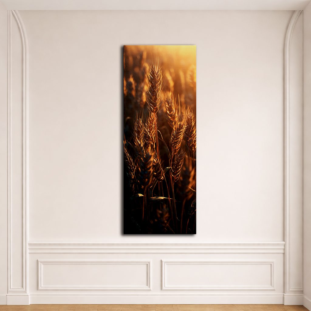 Golden Wheat at Sunset canvas wall art, unframed canvas