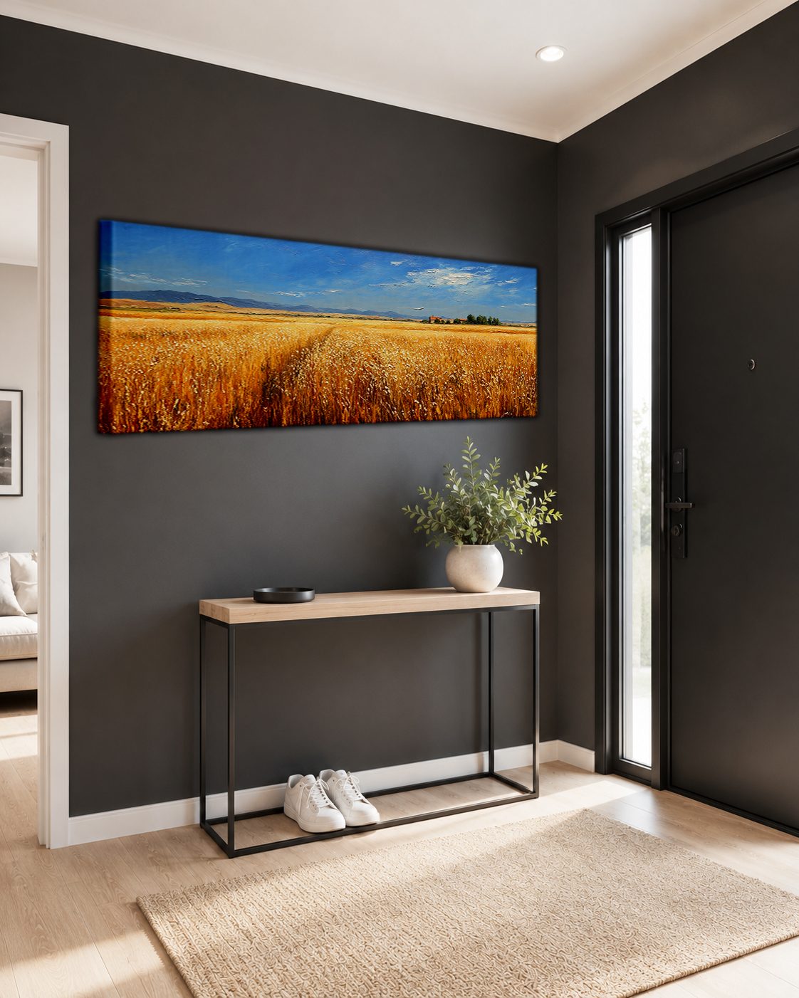 Golden Wheat Field Countryside canvas wall art, unframed canvas