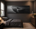 Lone Boat on Dark Lake canvas wall art, unframed canvas