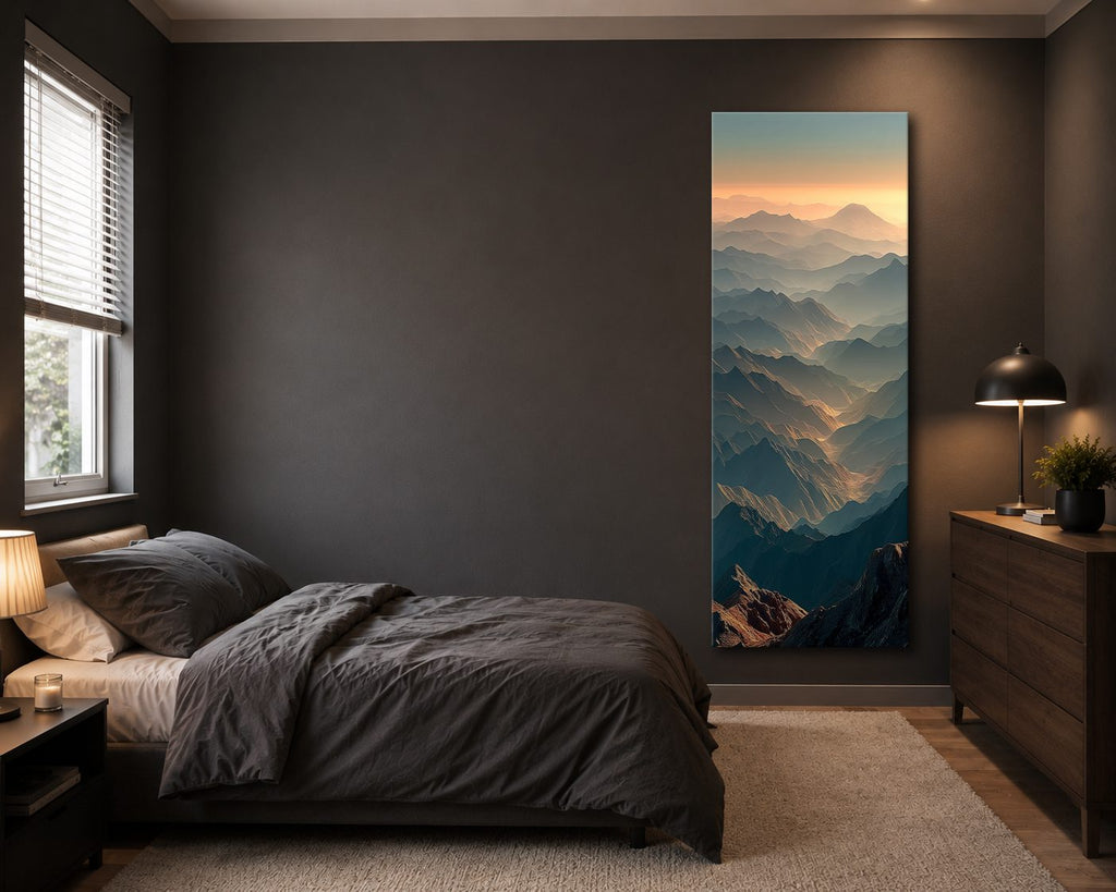 Mountain Ridges at Sunset canvas wall art, unframed canvas