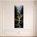 Mountain Waterfall Forest River canvas wall art, unframed canvas