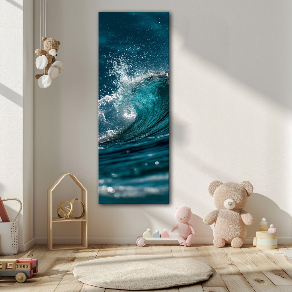 Ocean Wave Splash canvas wall art, unframed canvas
