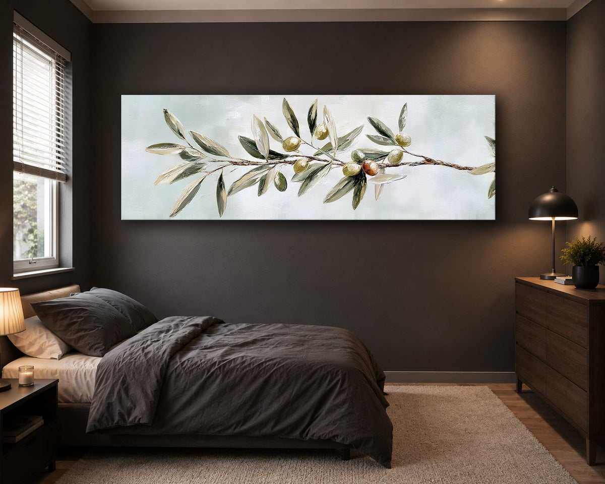 Olive Branch Botanical canvas wall art, unframed canvas