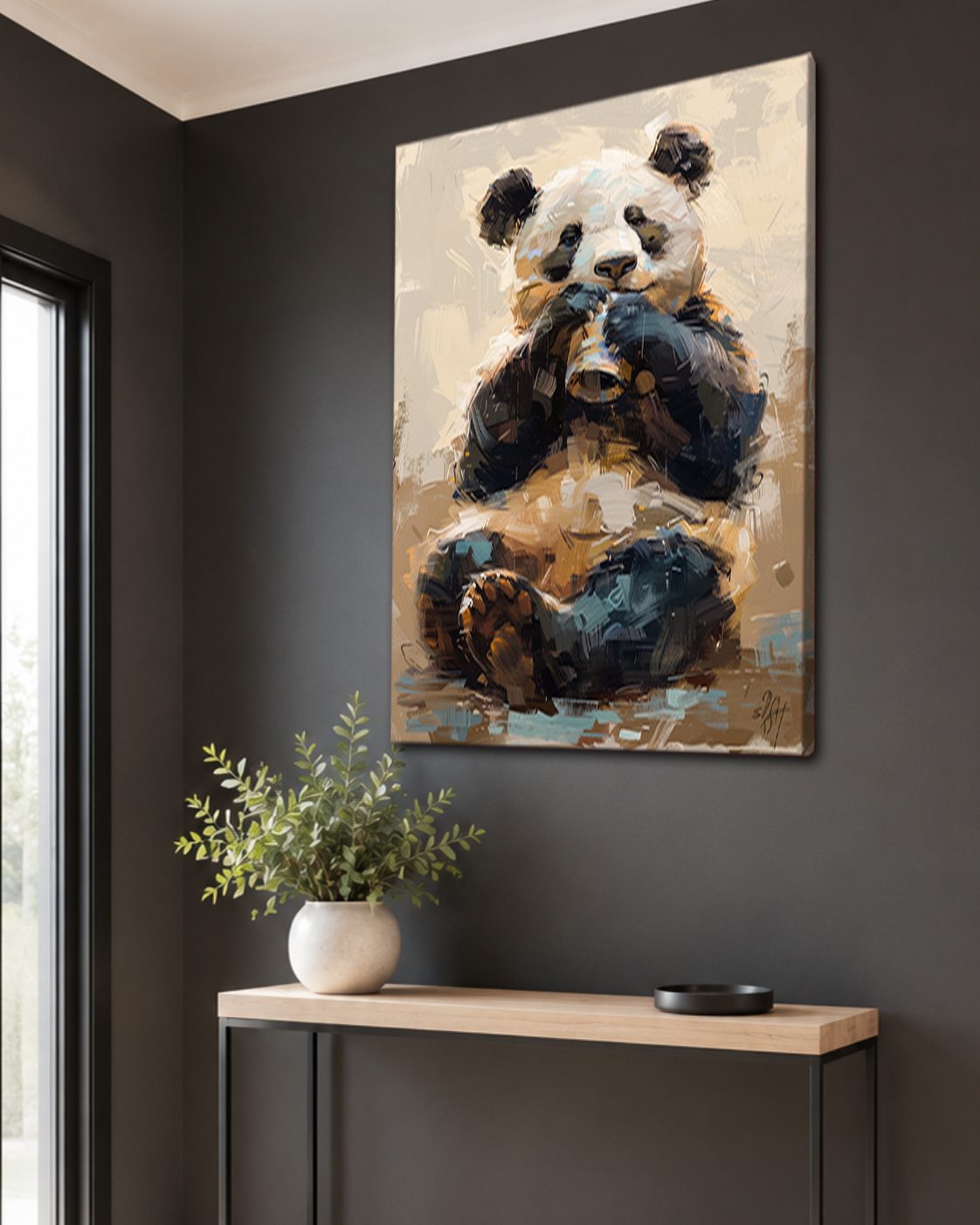 Panda Bear Painting canvas wall art, unframed canvas