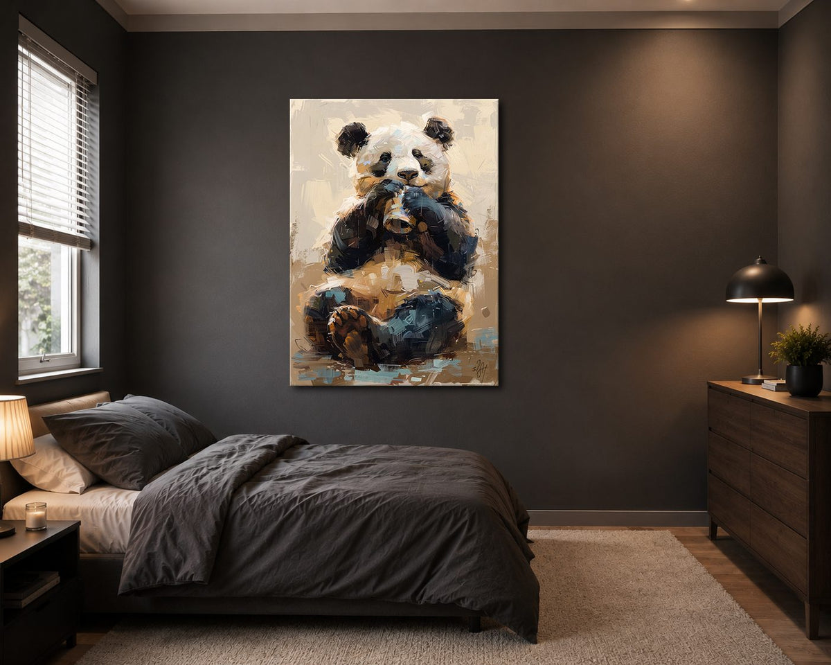 Panda Bear Painting canvas wall art, unframed canvas