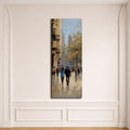 Paris Street Scene with Rain canvas wall art, unframed canvas